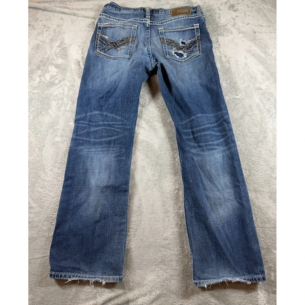 Ariat M4 Low Rise Boot Cut Jeans Mens 33x32 Medium Wash Denim Western Casual